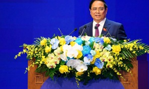 Thủ tướng kêu gọi các nước "5 đẩy mạnh" triển khai Công ước Hà Nội để "không ai bị bỏ lại phía sau trong kỷ nguyên số" Thủ tướng kêu gọi các nước "5 đẩy mạnh" triển khai Công ước Hà Nội để "không ai bị bỏ lại phía sau trong kỷ nguyên số"