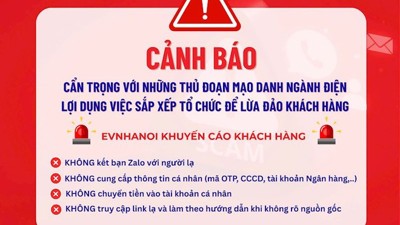 EVNHANOI cảnh báo khẩn về tình trạng bị giả mạo, lừa đảo khách hàng