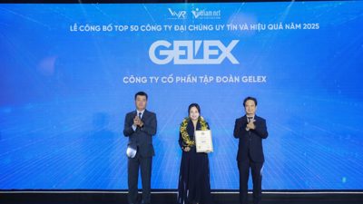 Gelex 2 năm liên tiếp lọt Top 50 Công ty đại chúng uy tín và hiệu quả năm 2025