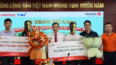 Vietlott trao giải gần 50 tỷ đồng đến 2 thuê bao Viettel