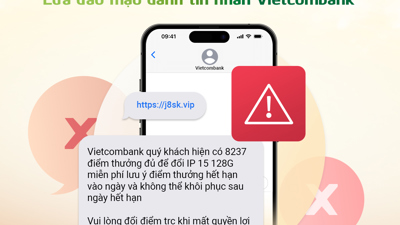 Cảnh báo chiêu lừa đổi điểm thưởng Vietcombank để đánh cắp thông tin thẻ
