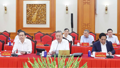 Tổng Bí thư Tô Lâm chủ trì làm việc với Ban Thường vụ Đảng ủy Mặt trận Tổ quốc, các đoàn thể Trung ương