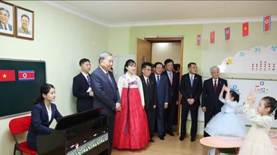 Tổng Bí thư Tô Lâm thăm Trường mẫu giáo Kiêng Sang và lớp học mang tên Chủ tịch Hồ Chí Minh