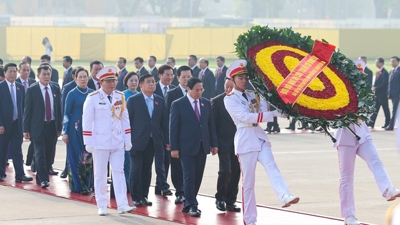 Đoàn đại biểu dự Đại hội Đảng bộ Chính phủ vào Lăng viếng Chủ tịch Hồ Chí Minh