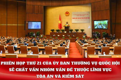Phiên họp thứ 21 của Ủy ban Thường vụ Quốc hội sẽ chất vấn nhóm vấn đề thuộc lĩnh vực tòa án và kiểm sát