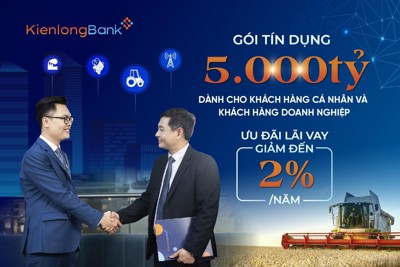 KienlongBank giảm lãi suất cho vay lên đến 2%/năm