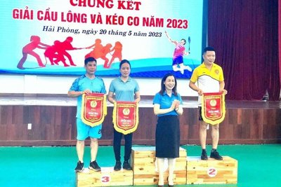 Tham gia phong trào thể thao chào mừng đại hội công đoàn các cấp