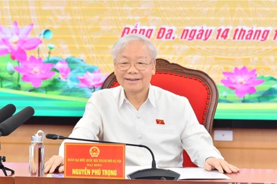 Tổng Bí thư Nguyễn Phú Trọng tiếp xúc cử tri thành phố Hà Nội