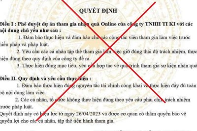 Bộ Công Thương cảnh báo giả mạo phê duyệt dự án tham gia nhận quà online