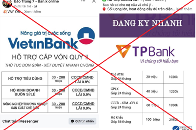 Cảnh báo mạo danh ngân hàng, tổ chức tín dụng lừa đảo