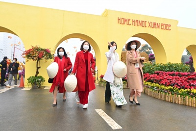 Hơn 7 vạn lượt du khách check in đường hoa Home Hanoi Xuan 2022