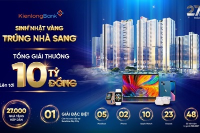 Khuyến mại cực lớn mừng sinh nhật 27 năm KienlongBank