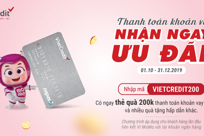 VietCredit ưu đãi thanh toán qua MoMo cùng nhiều khuyến mại lớn cuối năm