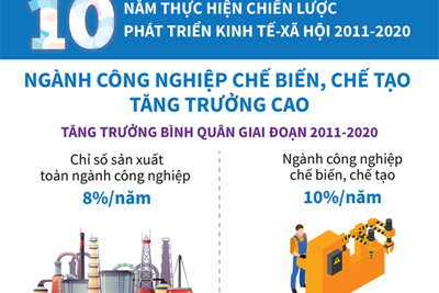 [Infographics] 10 năm thực hiện Chiến lược phát triển kinh tế - xã hội 2011-2020