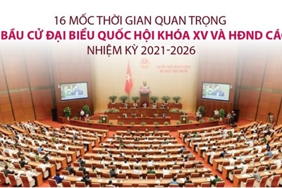 [Infographics] 16 mốc quan trọng về kỳ bầu cử đại biểu Quốc hội khóa XV, Hội đồng nhân dân các cấp