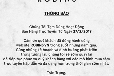 Sàn thương mại điện tử Robins.vn đóng cửa 