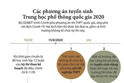 [Infographics] Các phương án tuyển sinh Trung học Phổ thông Quốc gia 2020