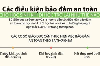 [Infographics] Các điều kiện an toàn cho học sinh khi đi học trở lại