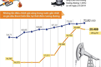 [Infographics] Giá xăng E5 RON 92 giảm 200 đồng mỗi lít