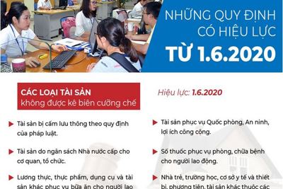 [Infographics] Những quy định có hiệu lực từ tháng 6/2020