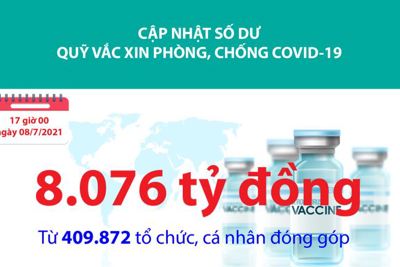 [Infographics] Quỹ Vắc xin phòng, chống Covid-19 đã tiếp nhận ủng hộ 8.076 tỷ đồng
