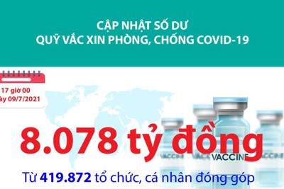 [Infographics] Quỹ Vắc xin phòng, chống Covid-19 đã tiếp nhận ủng hộ 8.078 tỷ đồng
