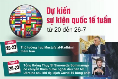 [Infographics] Dự kiến sự kiện quốc tế tuần tới (từ ngày 20 đến 26-7)