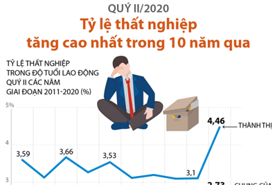 [Infographics] Tỷ lệ thất nghiệp trong quý II tăng cao nhất 10 năm qua