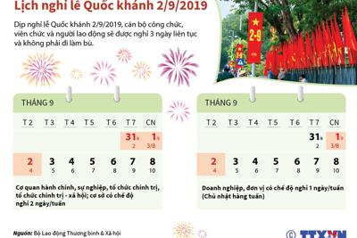 [Infographic] Lịch nghỉ lễ Quốc khánh 2/9/2019