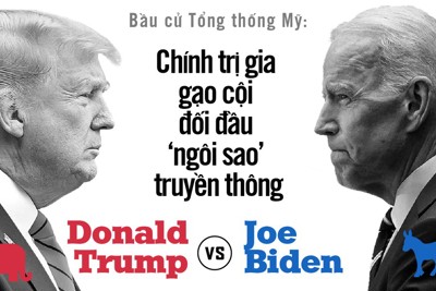[Infographics] Bầu cử Tổng thống Mỹ: "Ngôi sao" truyền thông đối đầu chính trị gia gạo cội