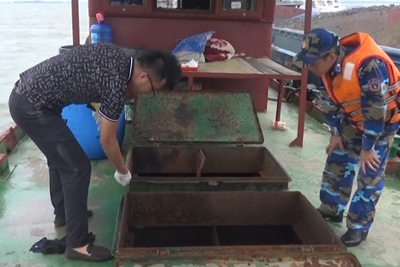 [Video] Cảnh sát biển bắt tàu chở 35.000 lít dầu DO