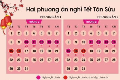 [Infographics] Hai phương án nghỉ Tết Tân Sửu 2021