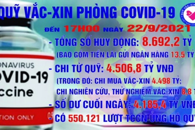 [Infographics] Quỹ Vắc xin phòng, chống COVID-19 còn dư 4.185,4 tỷ đồng