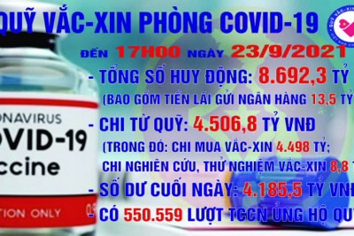 [Infographics] Quỹ Vắc xin phòng, chống COVID-19 còn dư 4.185,5 tỷ đồng