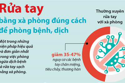 [Infographics] Rửa tay bằng xà phòng đúng cách để phòng bệnh, dịch