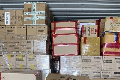 Bắt giữ lô hàng hiệu giấu trong container nhựa nhập khẩu