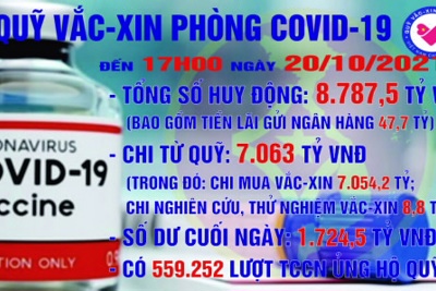 [Infographics] Quỹ Vắc xin phòng, chống COVID-19 còn dư 1.724,5 tỷ đồng