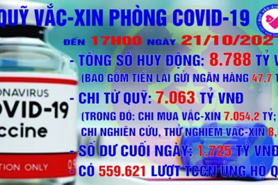 [Infographics] Quỹ Vắc xin phòng, chống COVID-19 còn dư 1.725 tỷ đồng