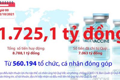 [Infographics] Quỹ Vắc xin phòng, chống COVID-19 còn dư 1.725,1 tỷ đồng
