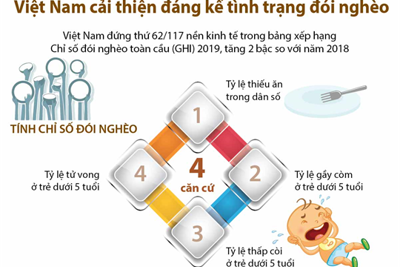 [Infographics] Việt Nam cải thiện đáng kể tình trạng đói nghèo