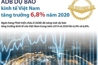 [Infographics] ADB dự báo kinh tế Việt Nam tăng trưởng 6,8% năm 2020