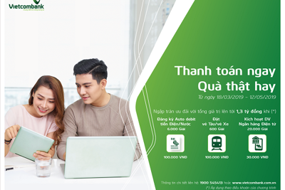 Vietcombank với “Thanh toán ngay – Quà thật hay” 