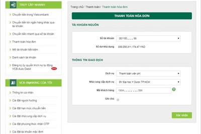 Vietcombank triển khai dịch vụ thanh toán trực tuyến tại Bệnh viện Y Dược TP. Hồ Chí Minh