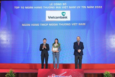Vietcombank đứng đầu Top 10 ngân hàng thương mại uy tín