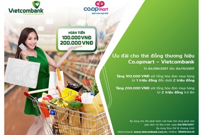 Nhiều ưu đãi hấp dẫn cho chủ thẻ Vietcombank tại hệ thống Co.opmart và Fivimart