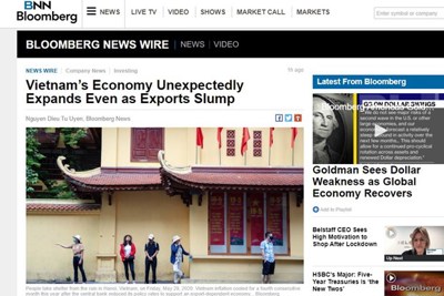 Bloomberg: Kinh tế Việt Nam tăng trưởng vượt ngoài dự báo