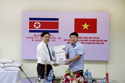 5 nghìn tấn gạo hỗ trợ nhân dân Triều Tiên khắc phục hậu quả thiên tai