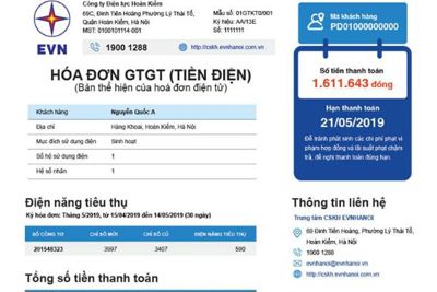 Mẫu hoá đơn tiền điện mới - EVN tiếp thu ý kiến khách hàng