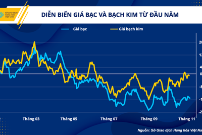 Lý giải sự phân hóa của giá bạc và giá bạch kim trong thời gian gần đây