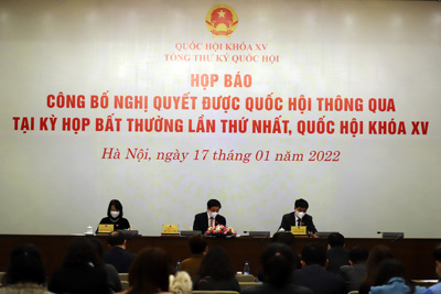 Công bố Nghị quyết số 46/2022/QH15 Kỳ họp bất thường lần thứ Nhất, Quốc hội khóa XV